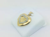 10k Yellow Gold Round Cut 2pt Diamond Heart Locket Pendent