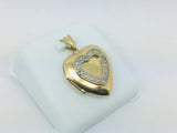 10k Yellow Gold Round Cut 2pt Diamond Heart Locket Pendent