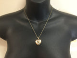 10k Yellow Gold Round Cut 2pt Diamond Heart Locket Pendent