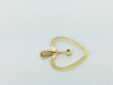 14k Yellow Gold Round Cut 3pt Diamond Heart Pendent