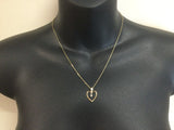 14k Yellow Gold Round Cut 3pt Diamond Heart Pendent