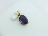 14k Yellow Gold Oval Cut 0.5ct Amethyst Pendent