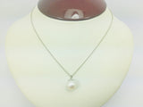10k White Gold Genuine Pearl June Birthstone Necklace