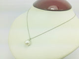 10k White Gold Genuine Pearl June Birthstone Necklace