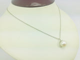10k White Gold Genuine Pearl June Birthstone Necklace