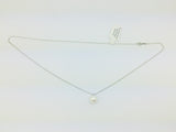 10k White Gold Genuine Pearl June Birthstone Necklace
