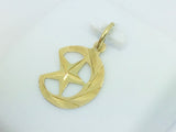 14k Yellow Gold Moon & Star Pendent