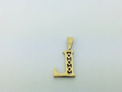 10k Yellow Gold Round Cut 3pt Diamond Initial 'L' Pendent