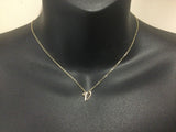10k Yellow Gold Round Cut 6pt Diamond Initial 'V' Pendent