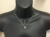 10k Yellow Gold Round Cut 4pt Diamond Butterfly Pendent