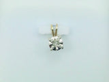 10k Yellow Gold Round Cut 3pt Diamond Illusion Set Pendent