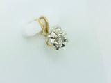 10k Yellow Gold Round Cut 3pt Diamond Illusion Set Pendent