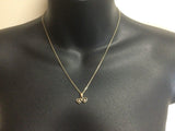 10k Yellow Gold Round Cut 4pt Diamond Double Heart Pendent