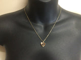 10k Yellow Gold Round Cut 2pt Diamond Heart Pendent