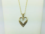 10k Yellow Gold Round Cut 1.5pt Diamond Heart Pendent