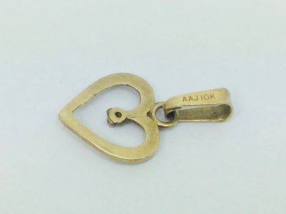 10k Yellow Gold Round Cut 1pt Diamond Heart Pendent