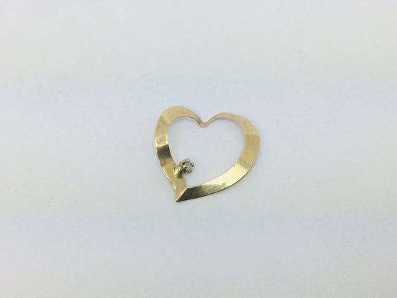 10k Yellow Gold Round Cut 1pt Diamond Heart Pendent