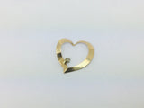 10k Yellow Gold Round Cut 1pt Diamond Heart Pendent