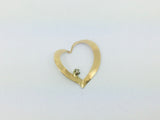 10k Yellow Gold Round Cut 1pt Diamond Heart Pendent