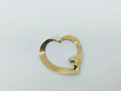 10k Yellow Gold Round Cut 1pt Diamond Heart Pendent