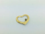 10k Yellow Gold Round Cut 1pt Diamond Heart Pendent