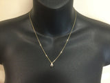 10k Yellow Gold Oval Cut 25pt Sapphire & 3pt Diamond Ribbon Pendent