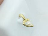 10k Yellow Gold Pearl Heart Pendent