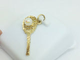 10k Yellow Gold Pearl Badminton/Tennis Racket Pendent