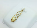 10k Yellow Gold Pearl Twisted Pendent