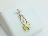 10k Yellow Gold Pearl Twisted Pendent