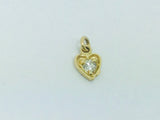 10k Yellow Gold Round Cut 1pt Cubic Zirconia (CZ) Heart Pendent