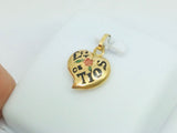 18k Yellow Gold "Los De Tios" Heart Pendent