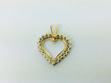 14k Yellow Gold Round Cut 24pt Diamond Heart Pendent