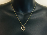 14k Yellow Gold Round Cut 24pt Diamond Heart Pendent