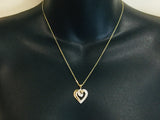 10k Yellow Gold Round Cut 10pt Diamond Heart Pendent