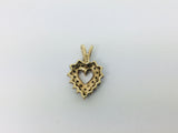 10k Yellow Gold Round Cut 26pt Diamond Heart Pendent