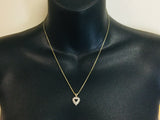 10k Yellow Gold Round Cut 26pt Diamond Heart Pendent