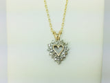 10k Yellow Gold Round Cut 26pt Diamond Heart Pendent