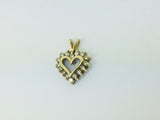 10k Yellow Gold Round Cut 24pt Diamond Heart Pendent