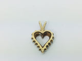 10k Yellow Gold Round Cut 18pt Diamond Heart Pendent