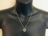 10k Yellow Gold Round Cut 7pt Diamond Heart Pendent