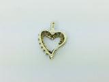 10k Yellow Gold Round Cut 15pt Diamond Heart Pendent