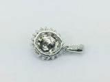 10k White Gold Round Cut 24pt Diamond Cluster Pendent