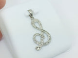 10k White Gold Round Cut 16pt Diamond Initial 'S' Pendent