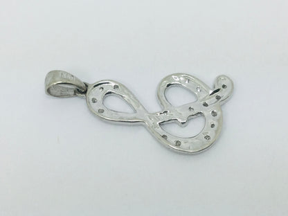 10k White Gold Round Cut 16pt Diamond Initial 'S' Pendent