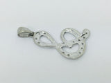 10k White Gold Round Cut 16pt Diamond Initial 'S' Pendent