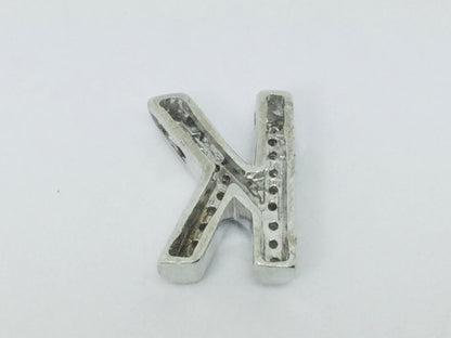 10k White Gold Round Cut 10pt Diamond Initial 'K' Pendent