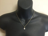 18k White and Yellow Gold Round Cut 9pt Diamond Star Pendent