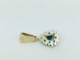 14k Yellow Gold Pear Cut 30pt Sapphire & 12pt Diamond Pendent