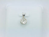 10k White Gold Round Cut Cubic Zirconia (CZ) Solitaire Pendent